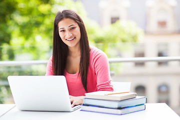 Image showing Hispanic college student with laptop