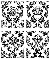 Image showing seamless damask patterns set