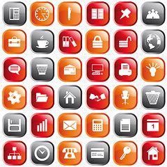 Image showing business and office icon set