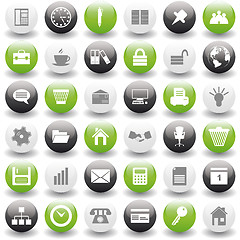 Image showing business and office icon set