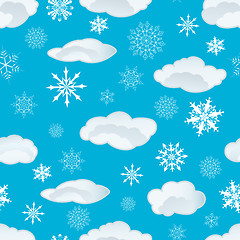 Image showing seamless snowflakes and clouds