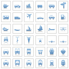 Image showing transportation icon set