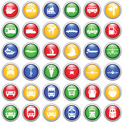 Image showing transportation icon set