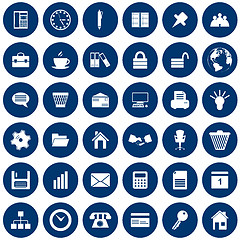 Image showing business and office icon set