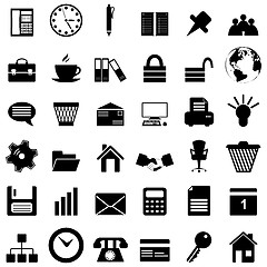 Image showing business and office icon set