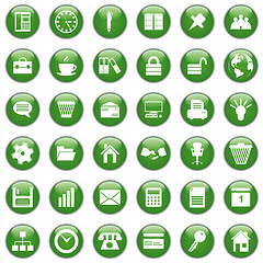 Image showing business and office icon set