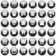 Image showing business and office icon set