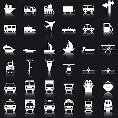 Image showing transportation icon set