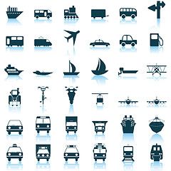 Image showing transportation icon set