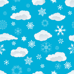 Image showing seamless snowflakes and clouds