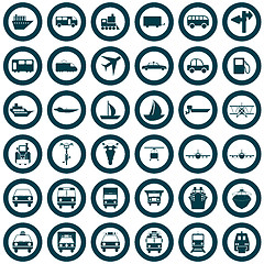 Image showing transportation icon set