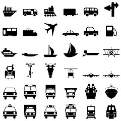 Image showing transportation icon set