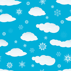 Image showing seamless snowflakes and clouds