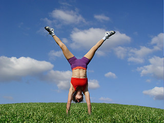 Image showing Exercising outdoors