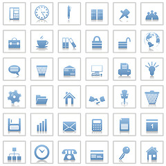 Image showing business and office icon set