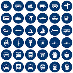 Image showing transportation icon set