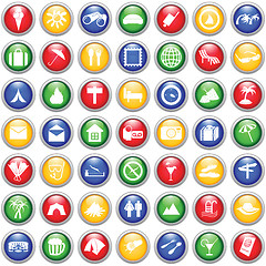 Image showing travel icons set