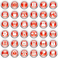 Image showing business and office icon set