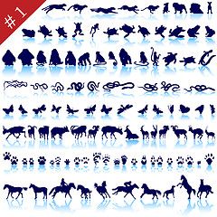 Image showing set of animal silhouettes