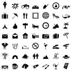 Image showing travel icons set