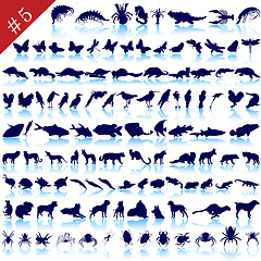 Image showing set of animal silhouettes