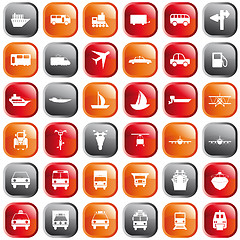Image showing transportation icon set