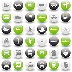 Image showing transportation icon set