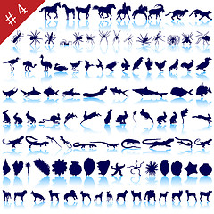 Image showing set of animal silhouettes