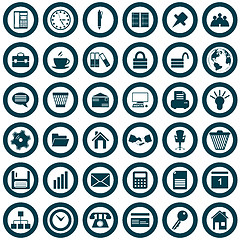 Image showing business and office icon set