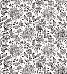 Image showing Decorative flower seamless background