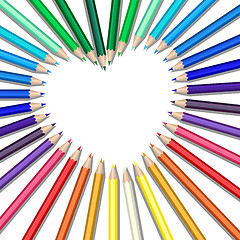 Image showing colored pencils heart
