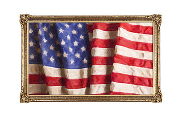 Image showing Oil painting of old glory