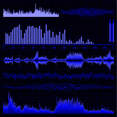 Image showing Sound waves set. Music background. EPS 8