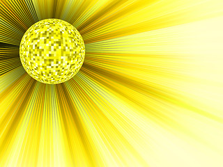 Image showing Yellow disco ball 3d illustration. EPS 8