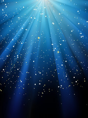 Image showing Stars on blue striped background. EPS 8