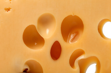 Image showing Slice of cheese close-up view