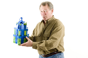 Image showing man with presents gifts