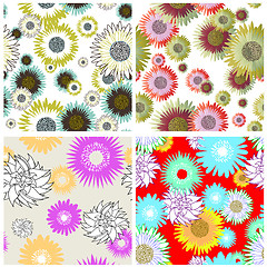 Image showing seamless floral backgrounds set