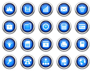 Image showing business and office icon set