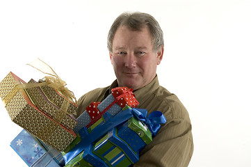 Image showing man with presents gifts