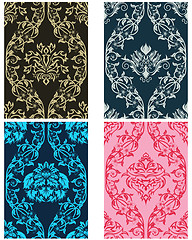 Image showing seamless damask pattern set