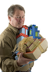 Image showing man with presents gifts