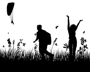 Image showing meadow silhouettes