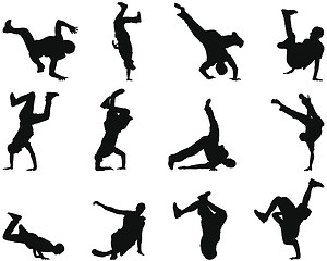 Image showing break-dance silhouette set