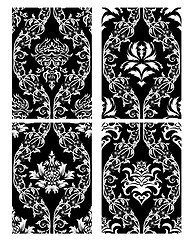 Image showing seamless damask patterns set