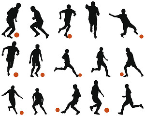 Image showing Football (soccer) silhouette set