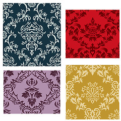 Image showing seamless damask patterns set