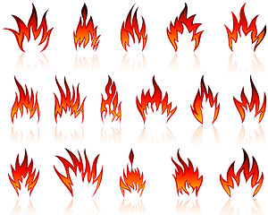 Image showing fire icon set