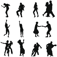 Image showing dance silhouette set