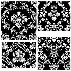 Image showing seamless damask patterns set